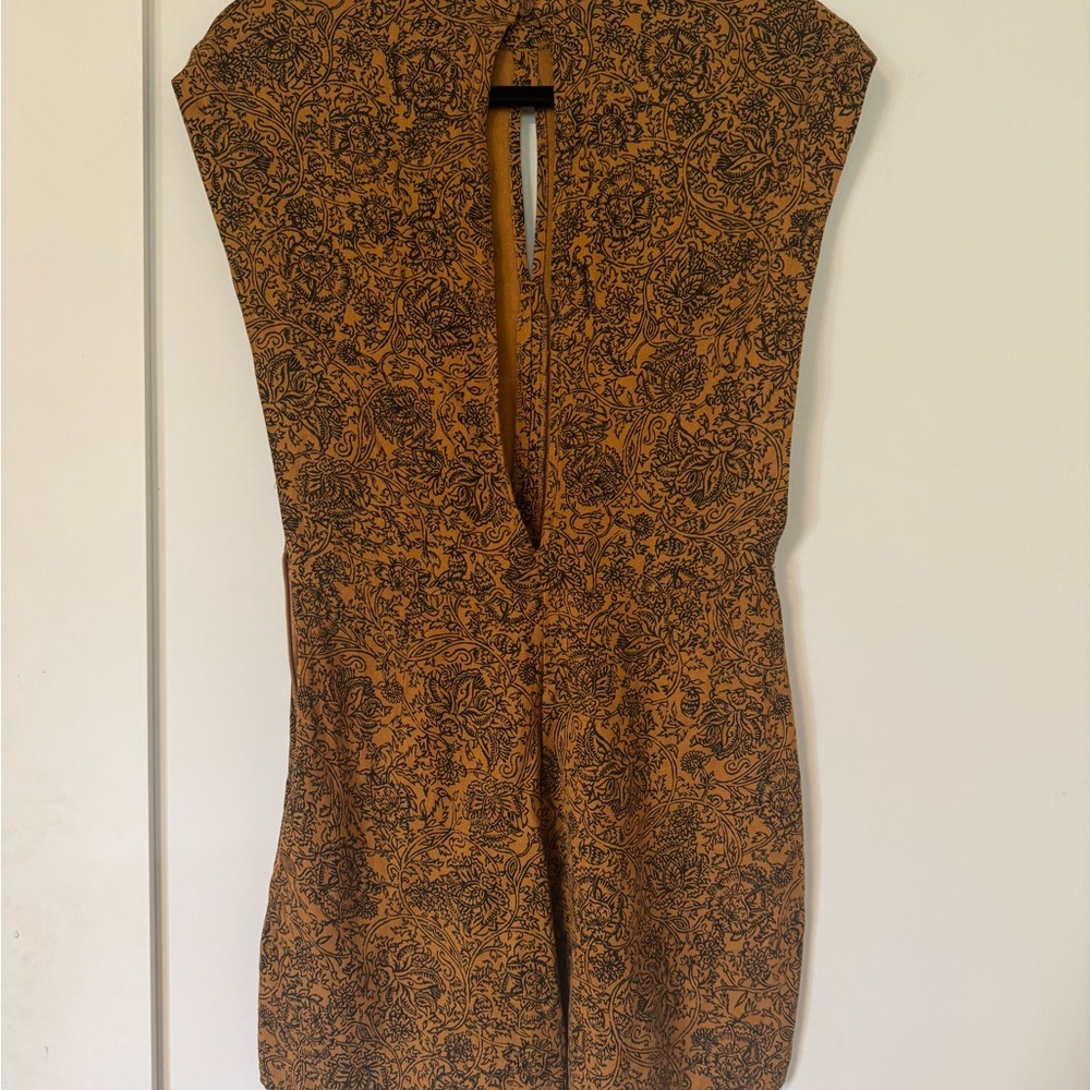 Brown and Black Patterned Romper